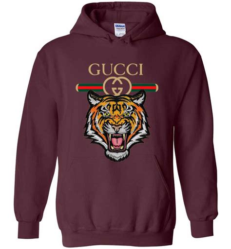 gucci tiger zip up hoodie|Gucci trim tan hoodie sweatshirt.